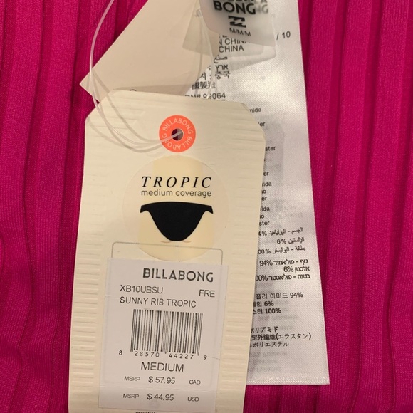 NWT!! Billabong Sunny Rib Tropic Bikini Bottom Medium NWT - Picture 6 of 6